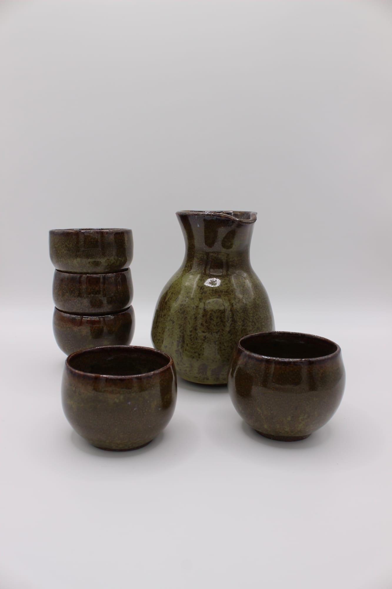 Olive Ash Sake Set — view 1